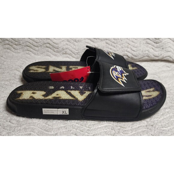 Brand New FOCO Baltimore Ravens NFL Colorblock GEL Slides Sandals Sz 13/14 NwT main image 6